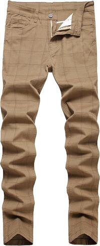 سراويل TENGINE منقوشة للرجال، سراويل كاجوال ضيقة قابلة للتمدد للرجال من Chinos Golf Business Dress in Kuwait