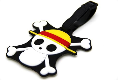 بطاقة تعريف للأمتعة بتصميم جمجمة وعظمتين متقاطعتين مع حزام قابل للتعديل من سل ديزاينز in Kuwait