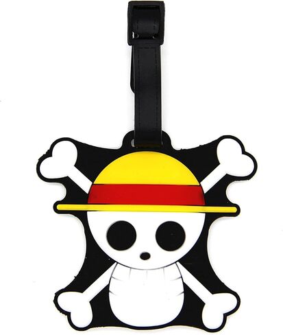 بطاقة تعريف للأمتعة بتصميم جمجمة وعظمتين متقاطعتين مع حزام قابل للتعديل من سل ديزاينز in Kuwait