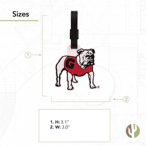 حقيبة علامات الأمتعة بجامعة جورجيا بولدوج UGA Dawgs (علامة الأمتعة البلاستيكية - التصميم C) in Saudi Arabia