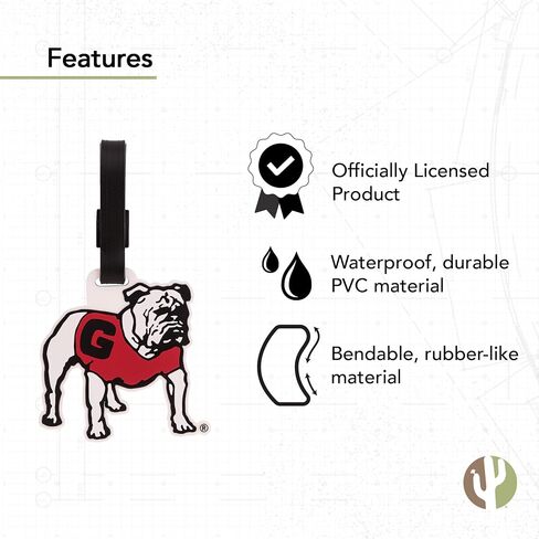 حقيبة علامات الأمتعة بجامعة جورجيا بولدوج UGA Dawgs (علامة الأمتعة البلاستيكية - التصميم C) in Saudi Arabia