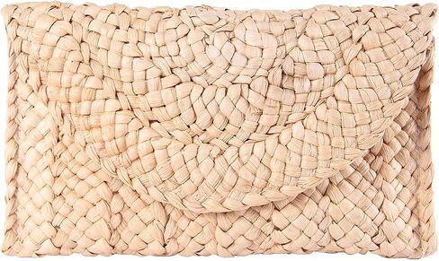 KUANG! Womens Straw Clutch Purse Handbag Shoulder Clutch Envelope Wallet Beach Straw Purse for Ladies in Kuwait
