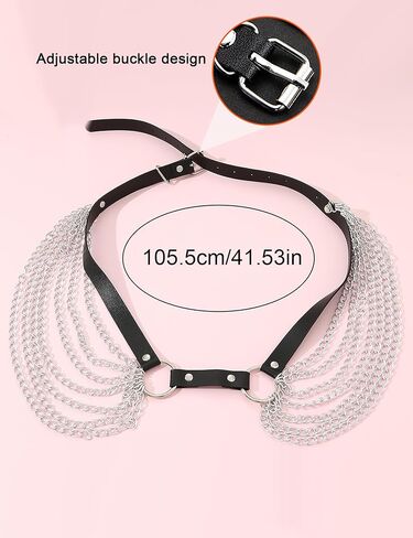 3 قطع من سلسلة الجسم الجلدية الشريرة (حزام سلسلة الخصر + سلسلة الساق + سلسلة قلادة) إكسسوارات مجوهرات الجسم للنساء والفتيات in Kuwait