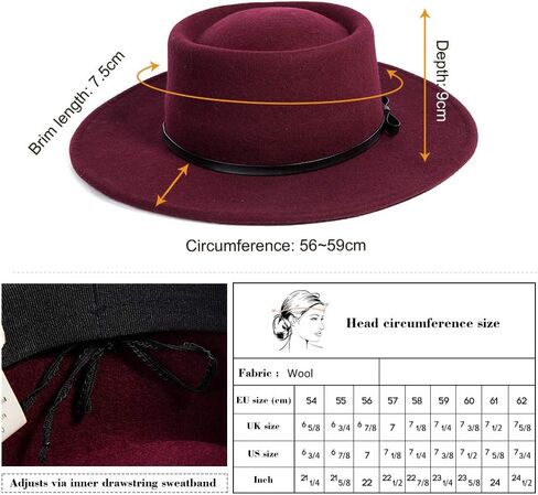 قبعات فيدورا من الصوف بنسبة 100% من Comhats قبعات شتوية للنساء in Kuwait