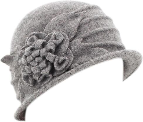 Round Cloche Hat for Women Vintage Wool 1920s Cloche Winter Hat in Kuwait