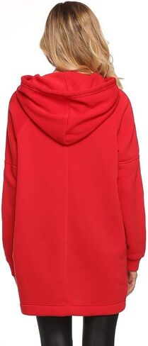 Qearl Women XMAS Autumn Loose Warm Pocket Pullover Hoodie Tunic Sweatshirt (L, Red) in Kuwait