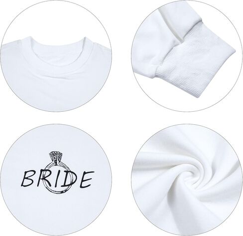 FRYAID Bride Sweatshirt Bride Women Bachelorette Party Sweatshirt I Say Yes Graphic Shirt Wedding Vacation Pullover Top in Kuwait