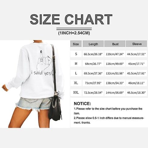 FRYAID Bride Sweatshirt Bride Women Bachelorette Party Sweatshirt I Say Yes Graphic Shirt Wedding Vacation Pullover Top in Kuwait