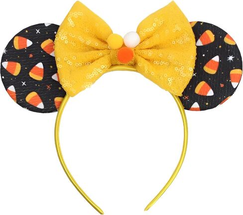 FBYLMP Halloween Mouse Ears Bow Headband, Glittering Hair Band Party Princess Decoration Cosplay Costumes for Girls Women in Saudi Arabia