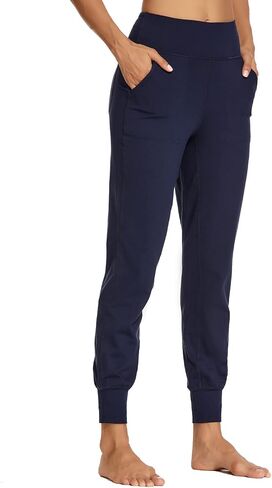 MOVE BEYOND Buttery Soft Women's Yoga Joggers Pants/Capris 4 Pockets High Waist Lightweight Sweatpants Running Lounge Pants in Kuwait
