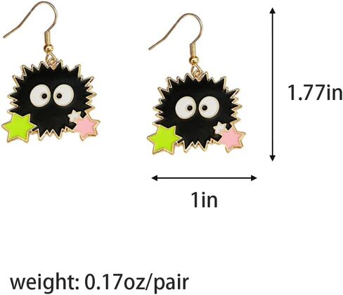 ZHOUMEIWENSP 1 Pair Anime Spired Away Earrings Cartoon No Face Man Earrings Dust Elf Stud Earrings Gifts for Women and Girls in Kuwait