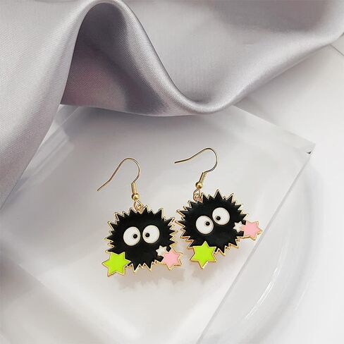 ZHOUMEIWENSP 1 Pair Anime Spired Away Earrings Cartoon No Face Man Earrings Dust Elf Stud Earrings Gifts for Women and Girls in Kuwait