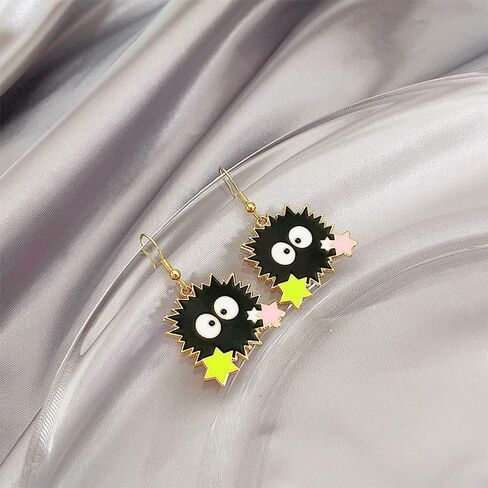 ZHOUMEIWENSP 1 Pair Anime Spired Away Earrings Cartoon No Face Man Earrings Dust Elf Stud Earrings Gifts for Women and Girls in Kuwait