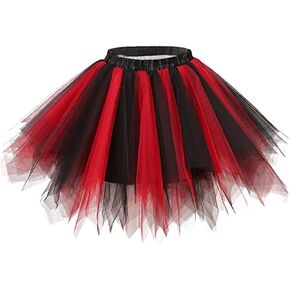 Kakaco Women's Tutu Skirt Layered Tulle Tutu Elastic Dance Tutu Costume for Women and Girls