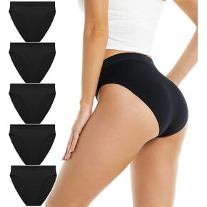 dailyhao Women's Cotton Underwear Hi Cut Panties for Women Solid Briefs Soft Stretchy Ladies Underpants (5-pack) in Kuwait