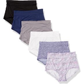 Warner's Women's Blissful Benefits Dig-Free Comfort Waistband Microfiber Brief 6-Pack Rs9046w