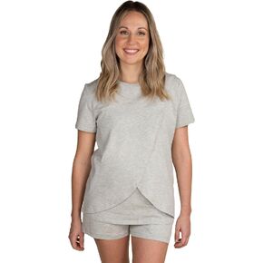 BRAVADO! DESIGNS Women's Maternity Nursing Top Short Sleeve Scoop Neck Breastfeeding Shirt