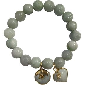 سوار اليشم من هيفينز تي في سيز، ضوء أخضر طبيعي، دائري حقيقي 11 ملم، أساور طاقة شفاء، سوار للنساء والرجال، مع قلادة من اليشم على شكل قلب الحب وعملة دونات، مال محظوظ، قلادة تايلاندية قوية، نجاح الازدهار in Kuwait