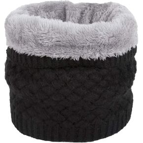 CRUOXIBB Women Winter Neck Warmer Gaiter Double-Layer Soft Fleece Lined Thick Knit Circle Scarf Windproof