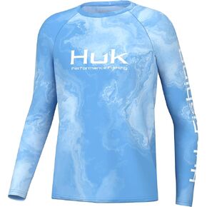 HUK Boys' Pursuit Graphic Long Sleeve, Fishing Shirt for Kids