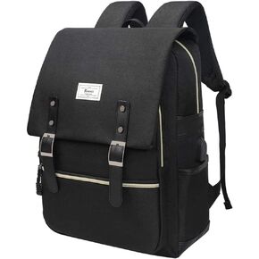 Ronyes Laptop Backpack for Women Unisex Black Backpack for School College 15.6’’ Travel Backpack (AllBlackWithUSB)