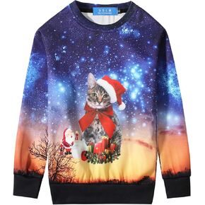 SSLR-Big-Boys-Ugly-Christmas-Sweatshirt-عيد الميلاد هوديس البلوز مضحك عيد الميلاد Crewneck خفيفة الوزن in Kuwait