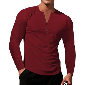LOGEEYAR Mens Knit Stretch Henley Shirt Workout Slim Fit Short Sleeve Tees Athletic Muscle Casual T-Shirt