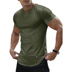 PLEPAN Mens Henley Shirts Short Sleeve Tee Shirts Casua V-Neck Mens Muscle Slim T-Shirts
