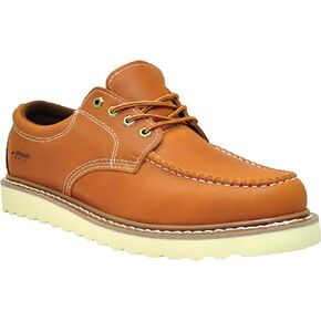 Golden Fox Work Shoe 4" Moc Toe Leather Men's Oxford for Construction & Casual