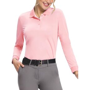 قمصان بولو Hiverlay للسيدات قمصان جولف بعامل حماية من الأشعة فوق البنفسجية 50+ قميص طويل الأكمام بياقة in Kuwait