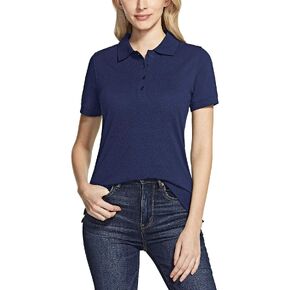 TSLA Women's Short Sleeve Classic Polo Shirt, UPF Summer Cotton Pique Collared Shirts, Dynamic Cotton-Blend Casual Tops