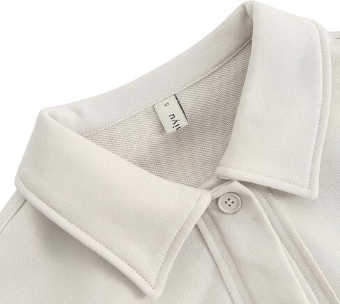 Amazhiyu Womens Button Down Long Sleeve Sweatshirt Jacket Casual Boyfriend Shirt in Kuwait