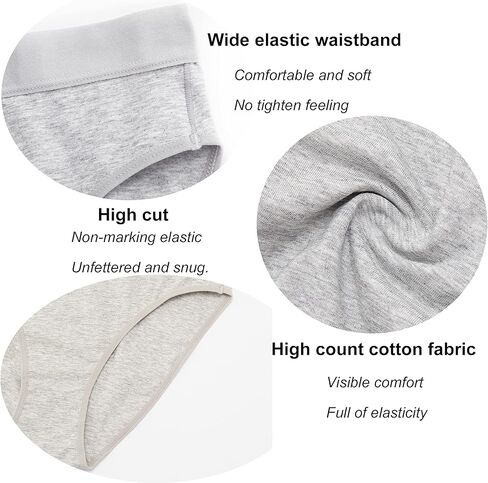 dailyhao Women's Cotton Underwear Hi Cut Panties for Women Solid Briefs Soft Stretchy Ladies Underpants (5-pack) in Kuwait