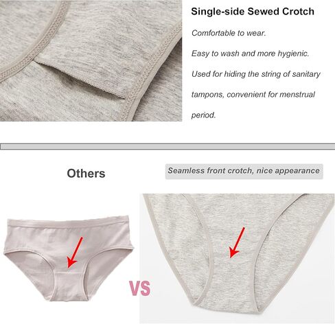 dailyhao Women's Cotton Underwear Hi Cut Panties for Women Solid Briefs Soft Stretchy Ladies Underpants (5-pack) in Kuwait