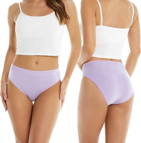 dailyhao Women's Cotton Underwear Hi Cut Panties for Women Solid Briefs Soft Stretchy Ladies Underpants (5-pack) in Kuwait