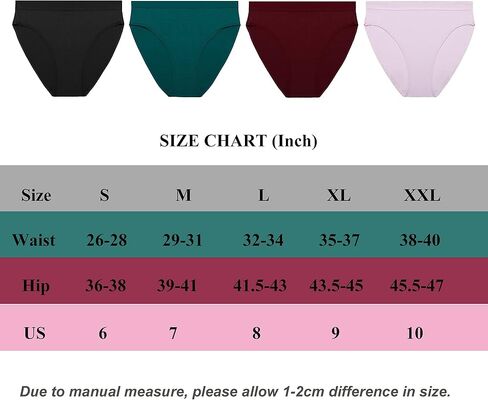 dailyhao Women's Cotton Underwear Hi Cut Panties for Women Solid Briefs Soft Stretchy Ladies Underpants (5-pack) in Kuwait