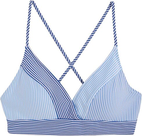 Vineyard Vines Women's Standard Colorblock Seersucker Sconset Bikini Top in Saudi Arabia