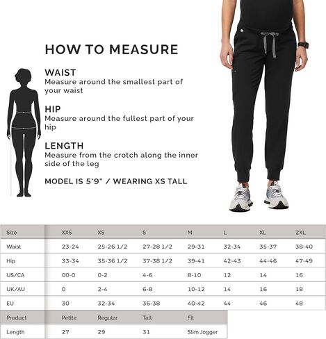 بنطال FIGS Zamora Jogger للحوامل للنساء - مقاس نحيف، 5 جيوب، تمدد في 4 اتجاهات، جزء سفلي نسائي مضاد للتجاعيد in Kuwait