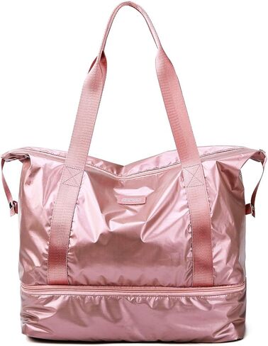 fancyfree Double Layers Bag, Large Travel Tote Bag with Bottom Shoes Compartment, Ideal Gym Duffle Bag for Women and Men in Kuwait