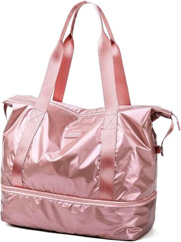 fancyfree Double Layers Bag, Large Travel Tote Bag with Bottom Shoes Compartment, Ideal Gym Duffle Bag for Women and Men in Kuwait
