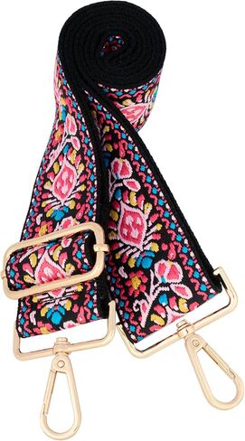 chushui Black and Gold Purse Strap,2" Wide Crossbody Replacement Strap,Guitar Style Shoulder Strap for Bag,Handbag in Kuwait