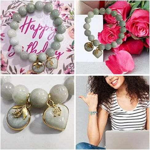 سوار اليشم من هيفينز تي في سيز، ضوء أخضر طبيعي، دائري حقيقي 11 ملم، أساور طاقة شفاء، سوار للنساء والرجال، مع قلادة من اليشم على شكل قلب الحب وعملة دونات، مال محظوظ، قلادة تايلاندية قوية، نجاح الازدهار in Kuwait