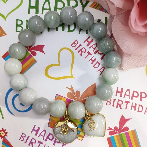 سوار اليشم من هيفينز تي في سيز، ضوء أخضر طبيعي، دائري حقيقي 11 ملم، أساور طاقة شفاء، سوار للنساء والرجال، مع قلادة من اليشم على شكل قلب الحب وعملة دونات، مال محظوظ، قلادة تايلاندية قوية، نجاح الازدهار in Kuwait