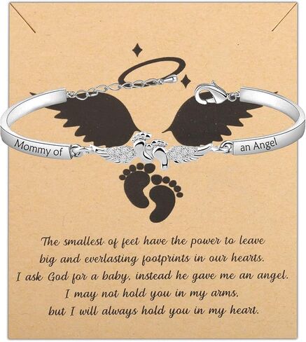 Gzrlyf قلادة الإجهاض أجنحة الملاك قلادة الوهق هدايا تذكارية لفقدان الحمل in Kuwait