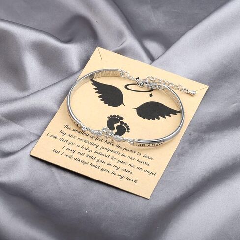 Gzrlyf قلادة الإجهاض أجنحة الملاك قلادة الوهق هدايا تذكارية لفقدان الحمل in Kuwait
