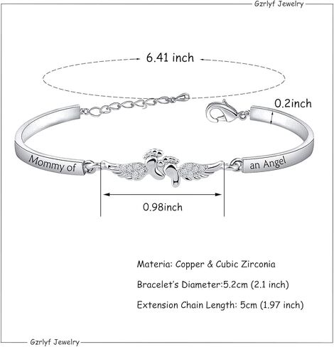 Gzrlyf قلادة الإجهاض أجنحة الملاك قلادة الوهق هدايا تذكارية لفقدان الحمل in Kuwait