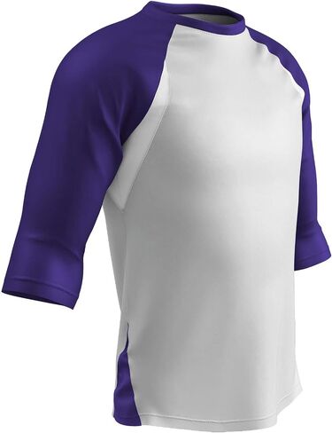 CHAMPRO Youth Three-Quarter Raglan Sleeve Lightweight Polyester Baseball Shirt with Mesh Side Inserts in Kuwait