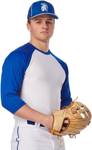 CHAMPRO Youth Three-Quarter Raglan Sleeve Lightweight Polyester Baseball Shirt with Mesh Side Inserts in Kuwait
