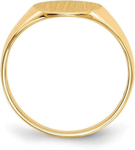 Solid 14k Yellow Gold 11.0x9.5mm Open Back Engravable Monogram Signet Ring Band Size 5 in Kuwait