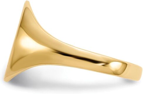 Solid 14k Yellow Gold 11.0x9.5mm Open Back Engravable Monogram Signet Ring Band Size 5 in Kuwait